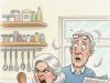 An elderly man is concerned about his wife’s hearing.