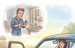 A blonde tried to sell her old car.