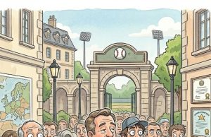 A doctor at a mental hospital with his patients