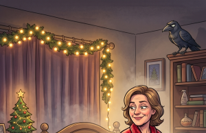 It was Christmas Eve, and a woman came home after a long day of shopping.