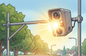 A man was driving his motor caravan when he saw the flash of a traffic camera.