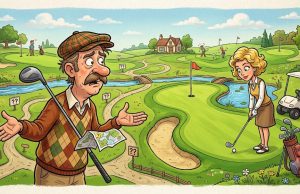 An Elderly Man Playing Golf.