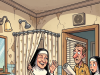 A nun in the convent walked into the bathroom