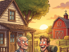 A man asks a farmer if he can work for a night’s lodging and a meal.