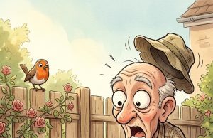 Little Johnny is sitting in his back garden when his grandad comes out.